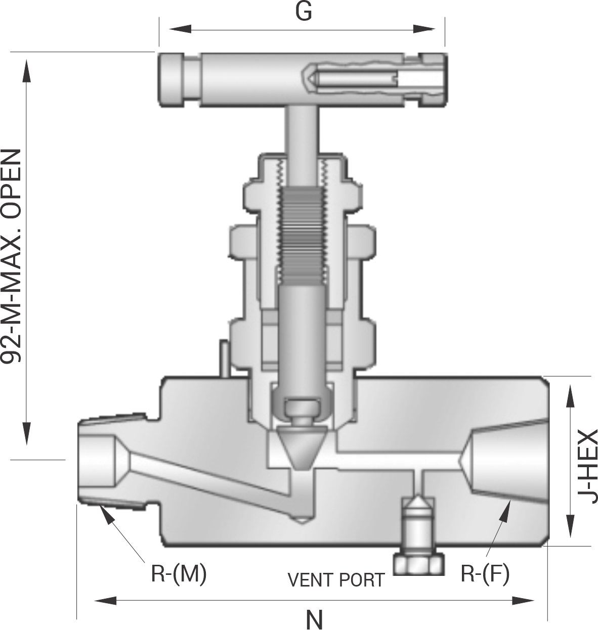 Hard Seat Block & Bleed Valve (Male x Female)